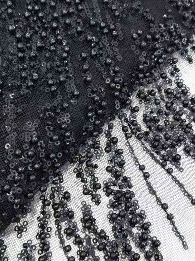 5 Yards Multi-Color Sequined Beaded Embroidered Lace Material Fabric HN034