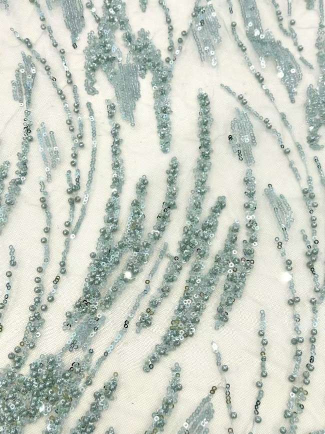 5 Yards Multi-Color Sequined Beaded Embroidered Lace Material Fabric HN034