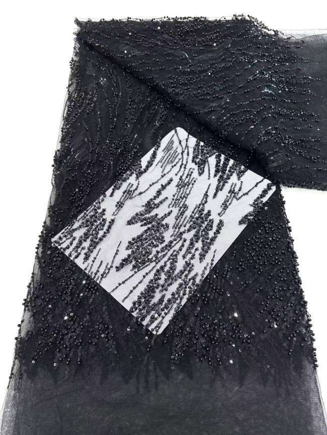 5 Yards Multi-Color Sequined Beaded Embroidered Lace Material Fabric HN034