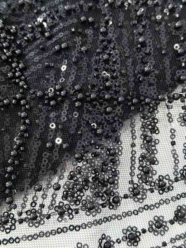 5 Yards Multi-Color Sequined Beaded Embroidered Lace Material Fabric HN045
