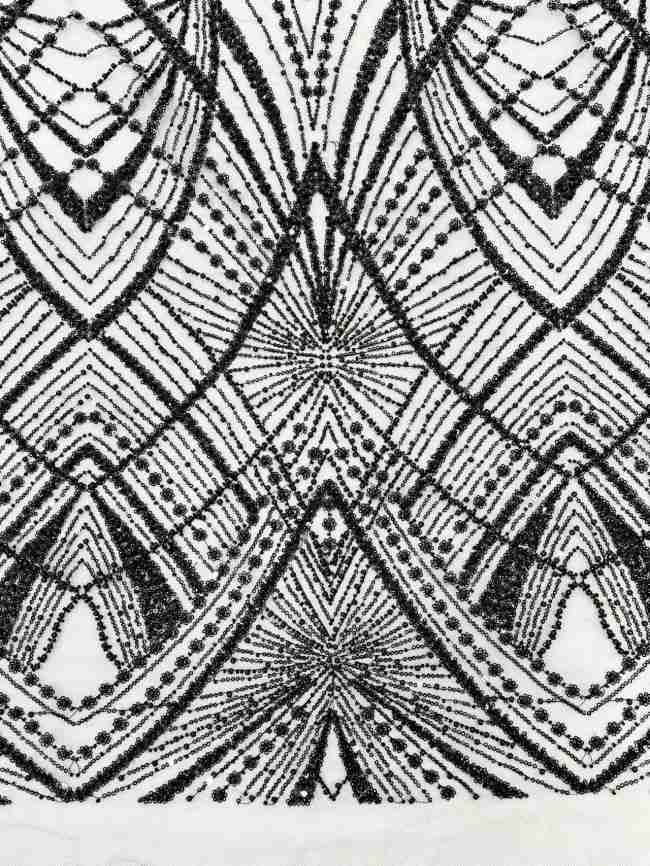 5 Yards Beaded Lace Material Fabric
