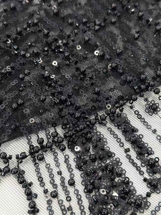 5 Yards Multi-Color Sequined Beaded Embroidered Lace Material Fabric HN045