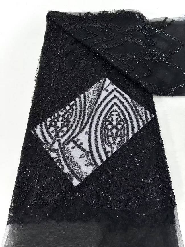 5 Yards Multi-Color Sequined Beaded Embroidered Lace Material Fabric HN047