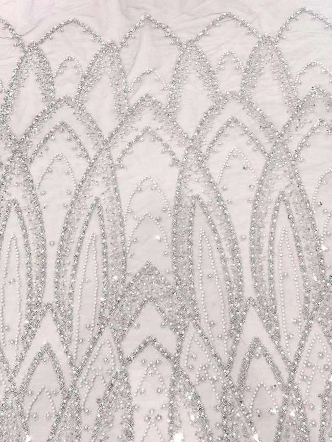 5 Yards Multi-Color Sequined Beaded Embroidered Lace Material Fabric HN047
