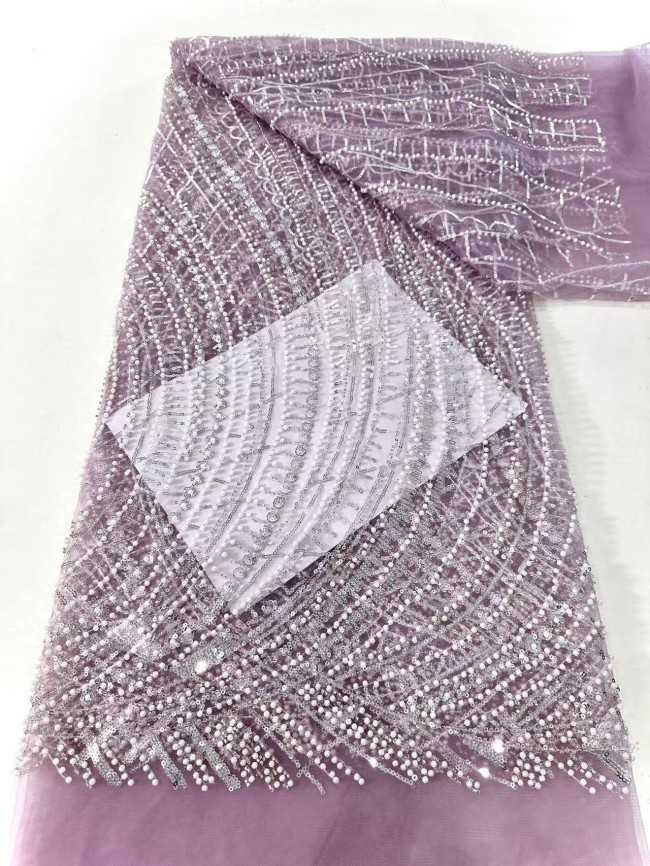 5 Yards Multi-Color Sequined Beaded Embroidered Lace Material Fabric HN049