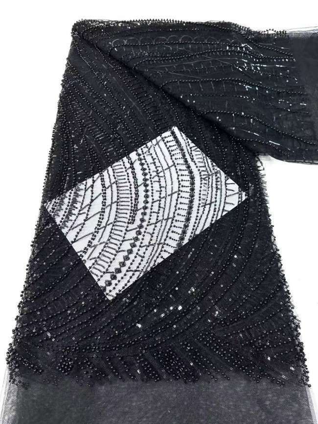 5 Yards Multi-Color Sequined Beaded Embroidered Lace Material Fabric HN049