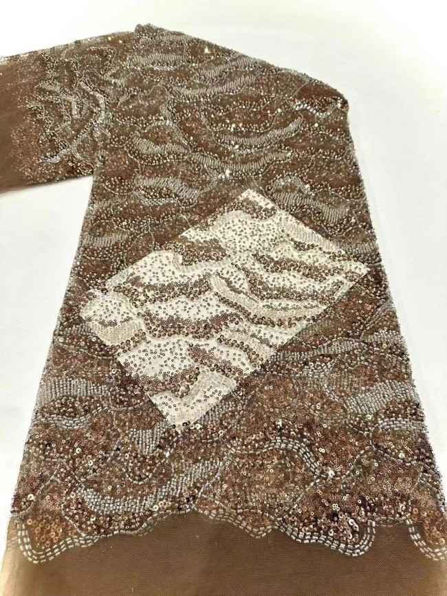 5 Yards Multi-Color Sequined Beaded Embroidered Lace Material Fabric HN053