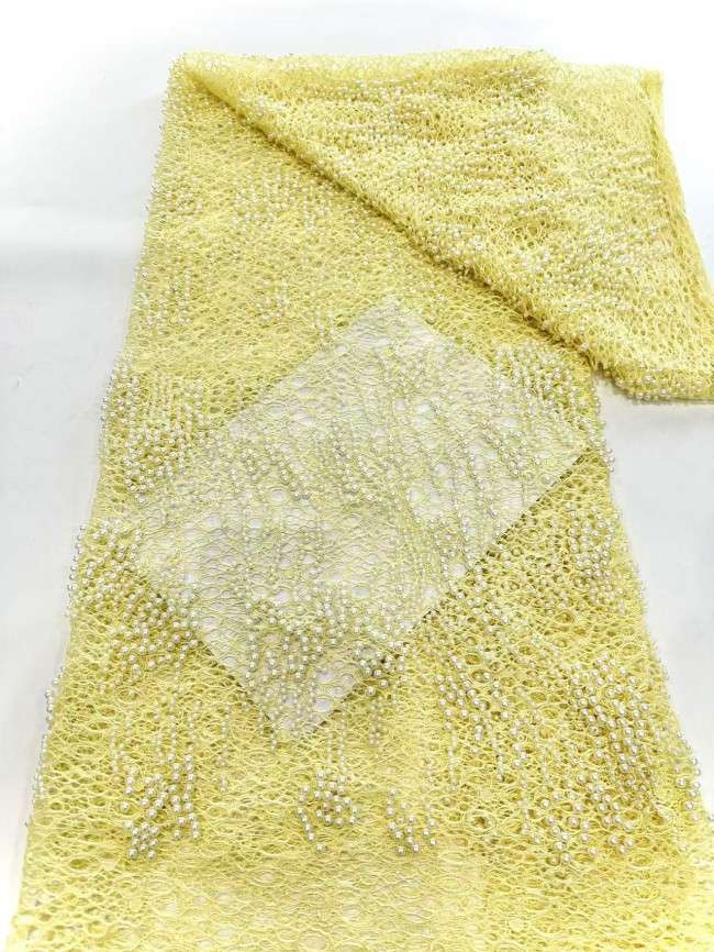 5 Yards Multi-Color Sequined Beaded Embroidered Lace Material Fabric HN054