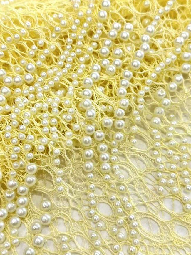 5 Yards Multi-Color Sequined Beaded Embroidered Lace Material Fabric HN054
