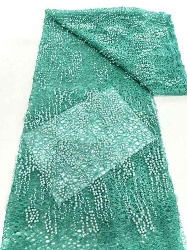 5 Yards Multi-Color Sequined Beaded Embroidered Lace Material Fabric HN054
