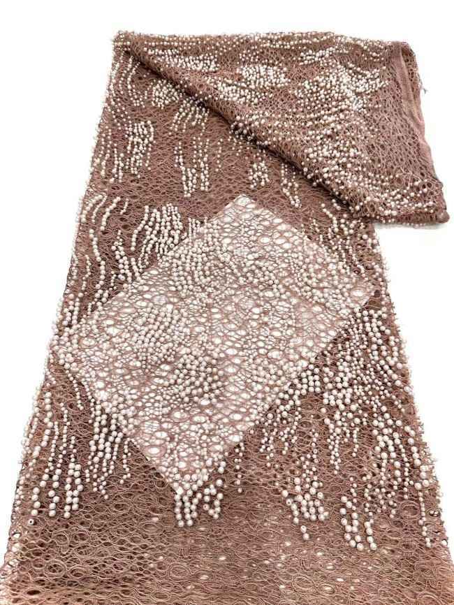 5 Yards Beaded Lace Material Fabric
