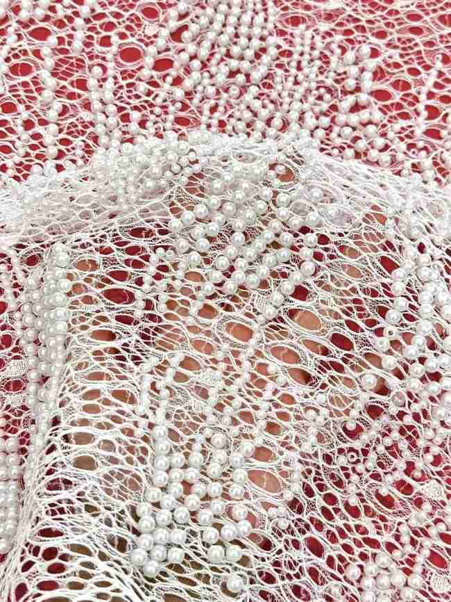 5 Yards Multi-Color Sequined Beaded Embroidered Lace Material Fabric HN054
