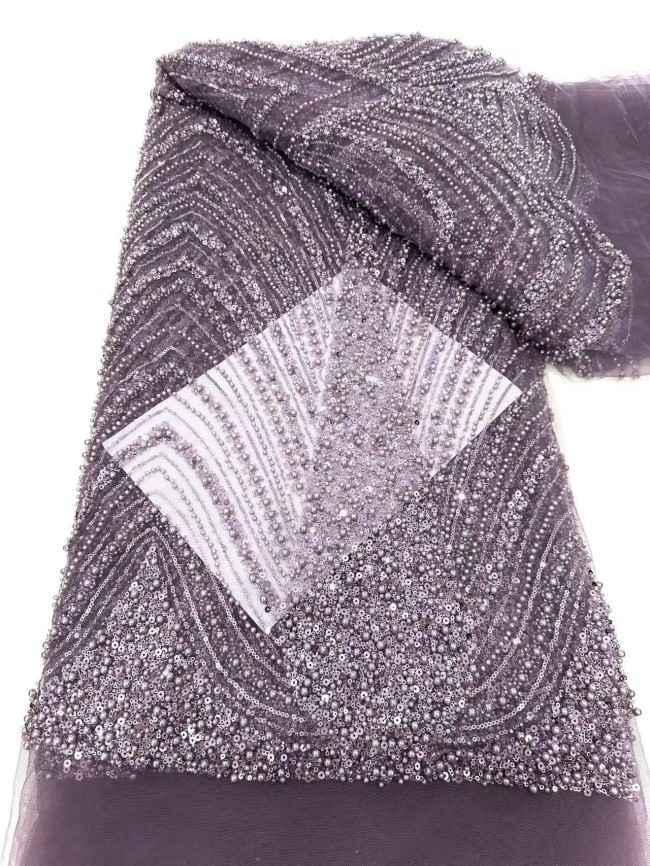5 Yards Multi-Color Sequined Beaded Embroidered Lace Material Fabric HN056