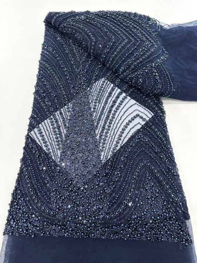 5 Yards Beaded Lace Material Fabric