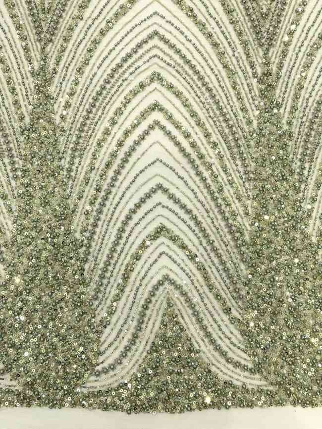 5 Yards Multi-Color Sequined Beaded Embroidered Lace Material Fabric HN056