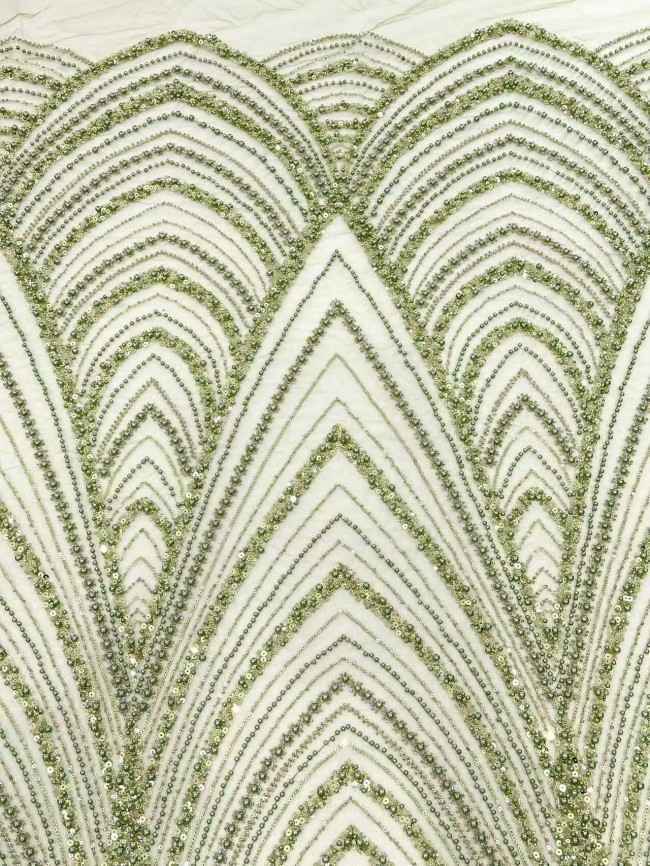 5 Yards Multi-Color Sequined Beaded Embroidered Lace Material Fabric HN056