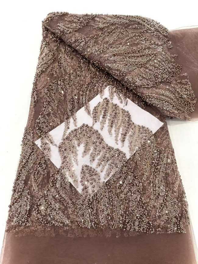 5 Yards Multi-Color Sequined Beaded Embroidered Lace Material Fabric HN058