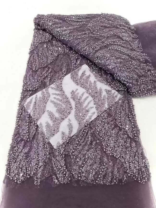 5 Yards Multi-Color Sequined Beaded Embroidered Lace Material Fabric HN058