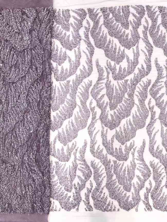 5 Yards Multi-Color Sequined Beaded Embroidered Lace Material Fabric HN058