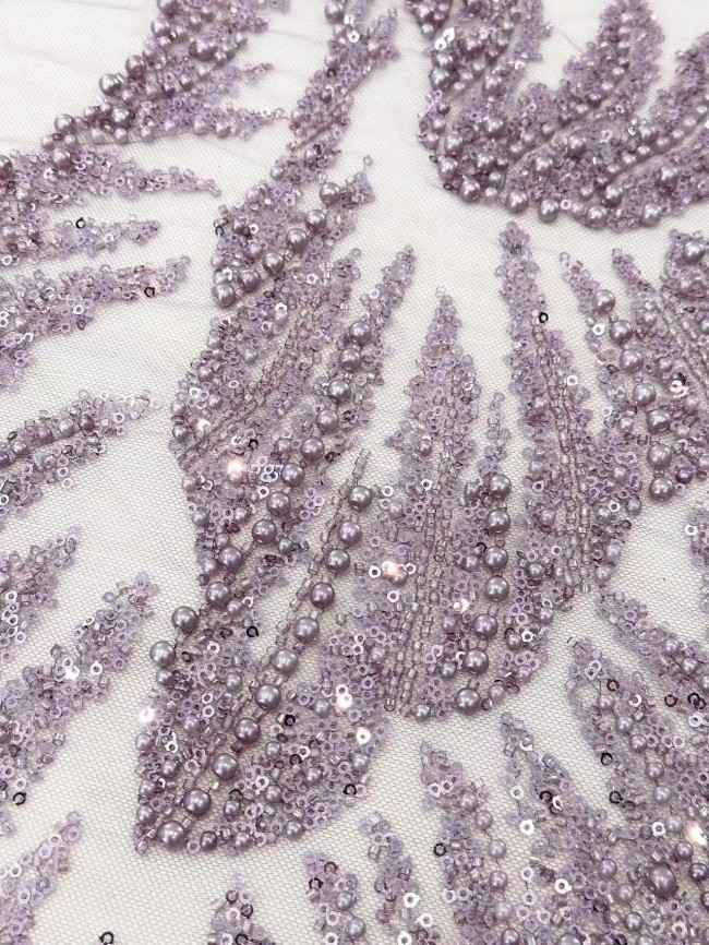 5 Yards Multi-Color Sequined Beaded Embroidered Lace Material Fabric HN058