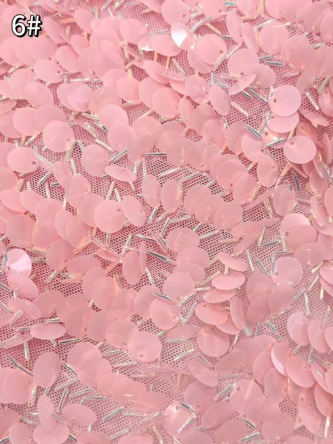 5 Yards Multi-Color Sequined Beaded Embroidered Lace Material Fabric HN060