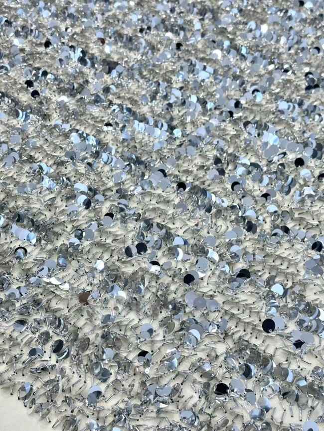 5 Yards Multi-Color Sequined Beaded Embroidered Lace Material Fabric HN060