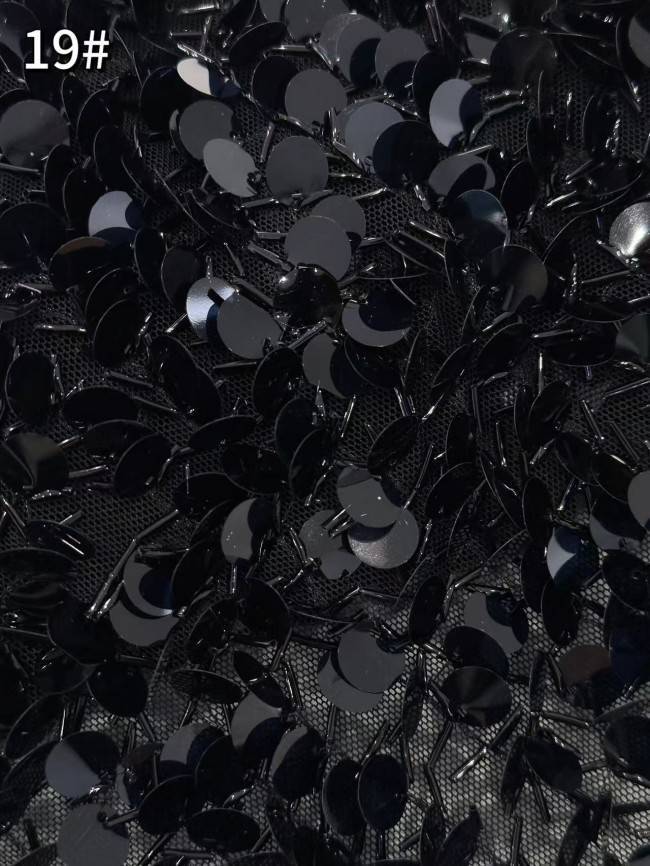 5 Yards Multi-Color Sequined Beaded Embroidered Lace Material Fabric HN060