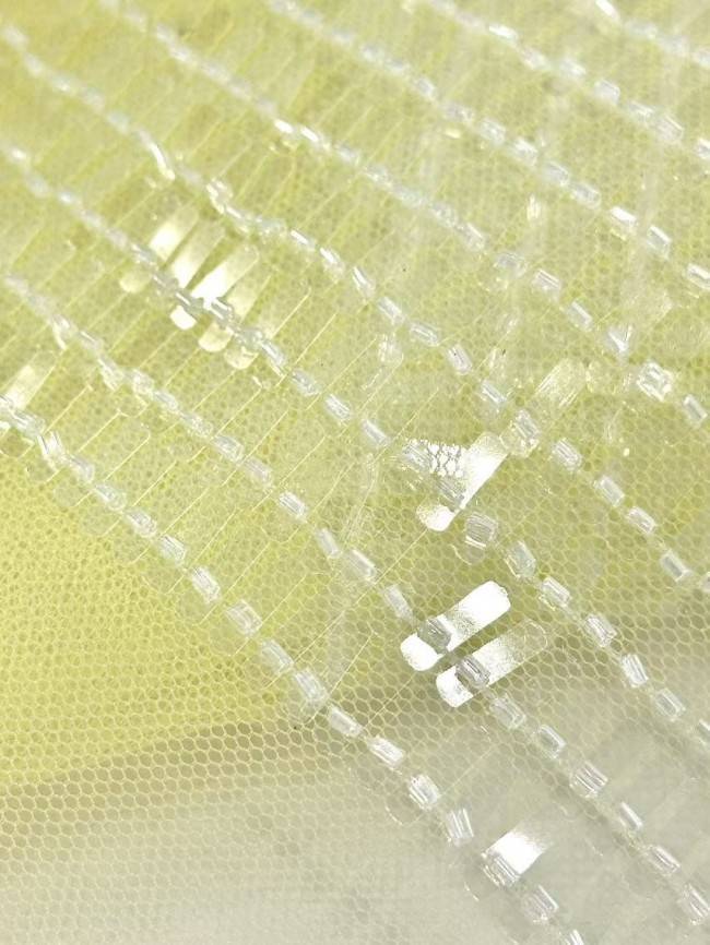 5 Yards Multi-Color Sequined Beaded Embroidered Lace Material Fabric HN078