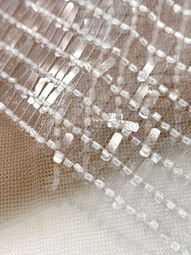 5 Yards Multi-Color Sequined Beaded Embroidered Lace Material Fabric HN078