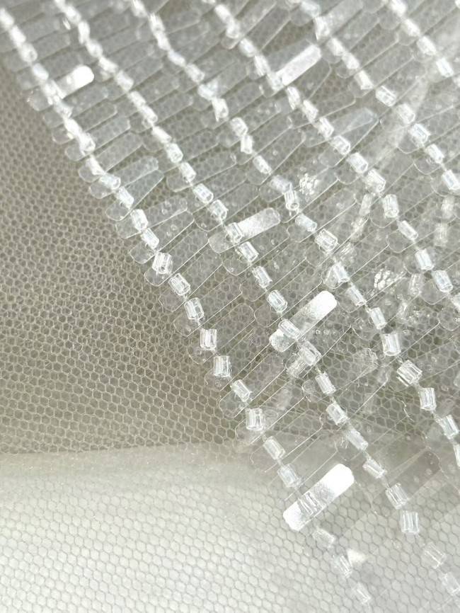 5 Yards Multi-Color Sequined Beaded Embroidered Lace Material Fabric HN078