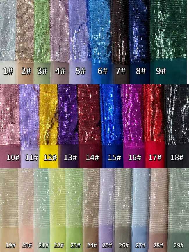 5 Yards Multi-Color Sequined Beaded Embroidered Lace Material Fabric HN078