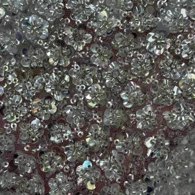 5 Yards Beaded Lace Material Fabric