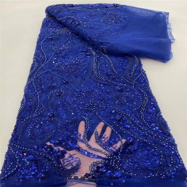 5 Yards Multi-Color Sequined Beaded Embroidered Lace Material Fabric JLT129