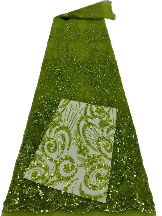 5 Yards Multi-Color Sequined Beaded Embroidered Lace Material Fabric PFS011