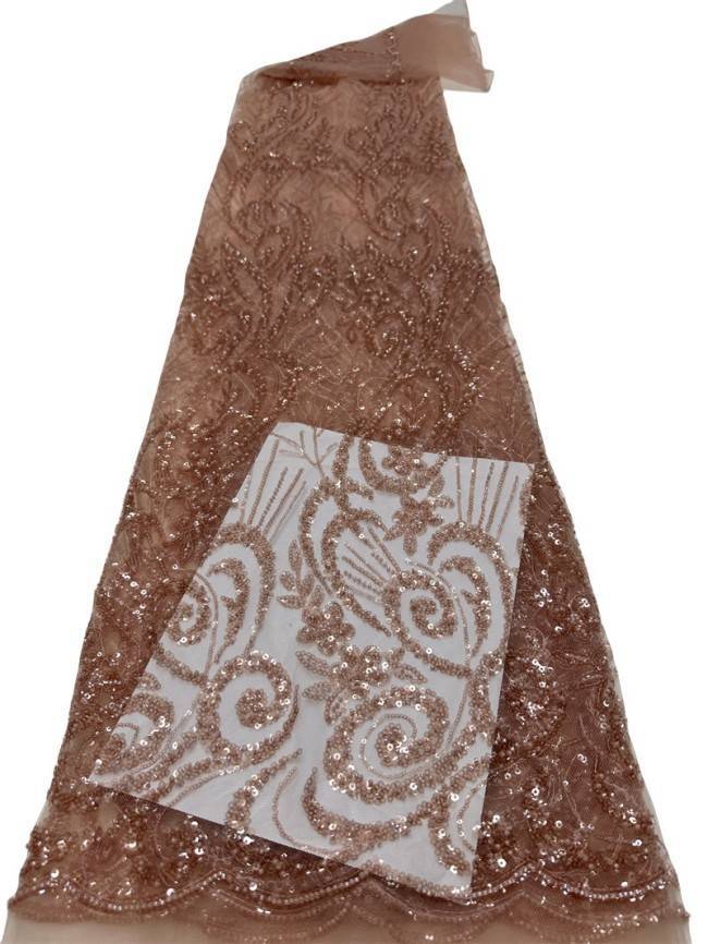 5 Yards Multi-Color Sequined Beaded Embroidered Lace Material Fabric PFS011