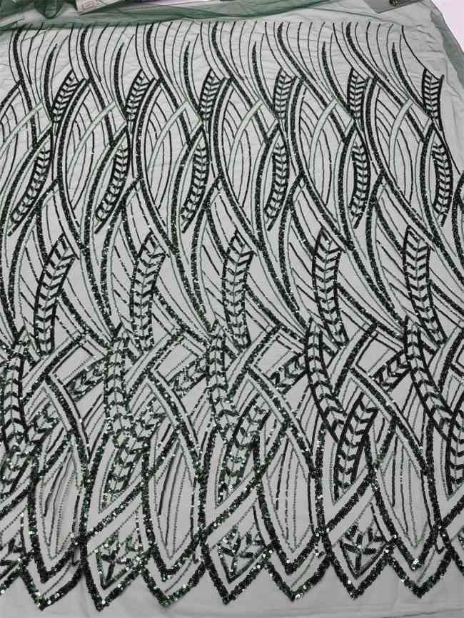 5 Yards Multi-Color Sequined Beaded Embroidered Lace Material Fabric PFS012