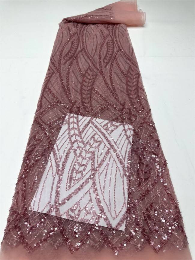 5 Yards Multi-Color Sequined Beaded Embroidered Lace Material Fabric PFS012