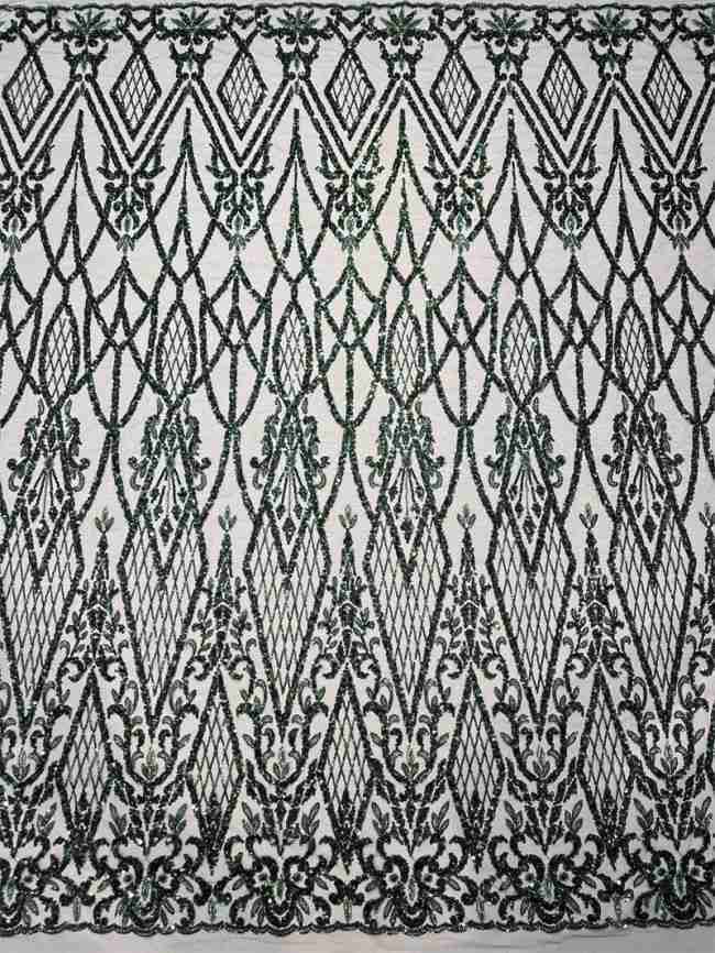 5 Yards Multi-Color Sequined Beaded Embroidered Lace Material Fabric PFS013