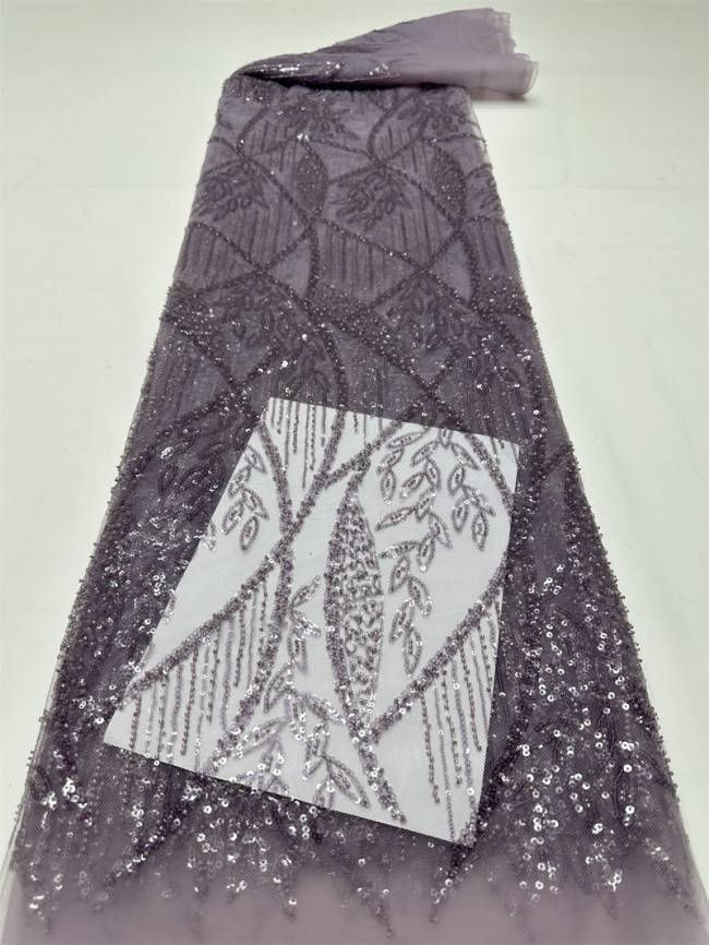 5 Yards Multi-Color Sequined Beaded Embroidered Lace Material Fabric PFS016