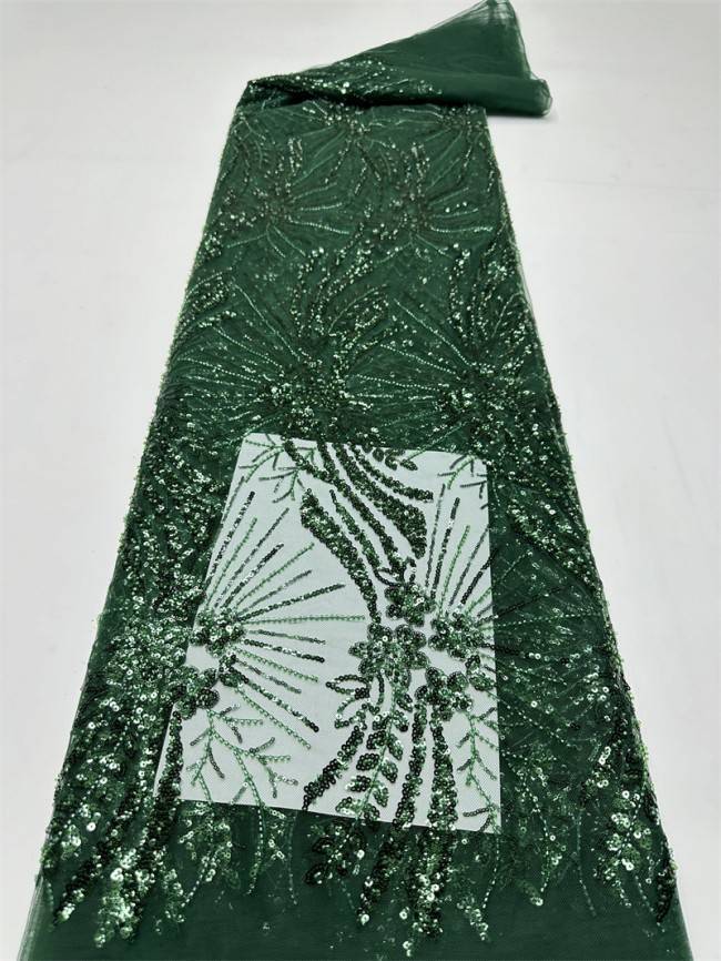 5 Yards Multi-Color Sequined Beaded Embroidered Lace Material Fabric PFS017