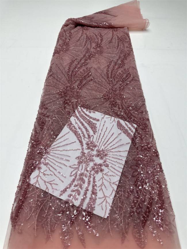 5 Yards Multi-Color Sequined Beaded Embroidered Lace Material Fabric PFS017