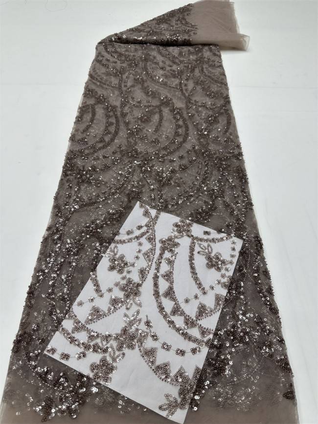 5 Yards Multi-Color Sequined Beaded Embroidered Lace Material Fabric PFS018