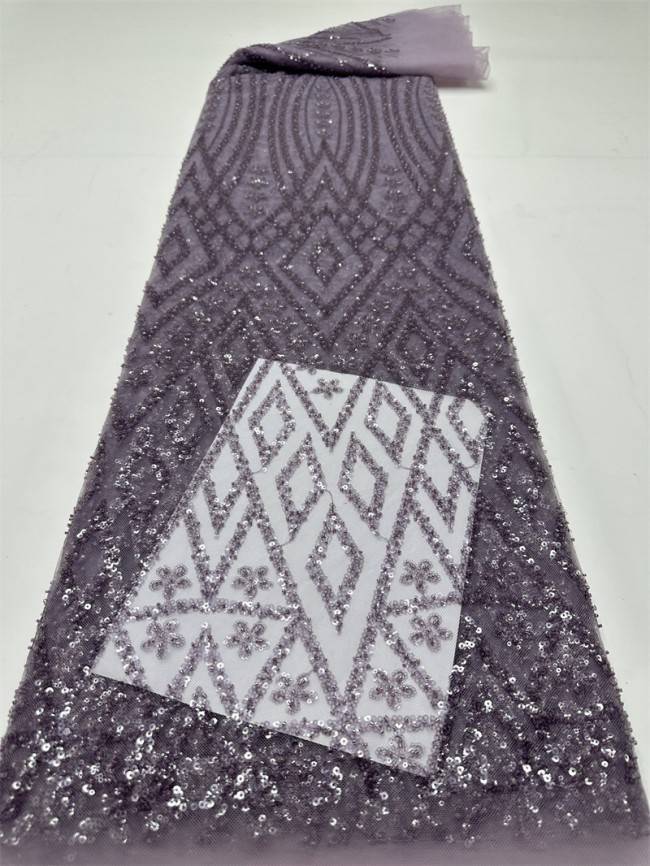 5 Yards Multi-Color Sequined Beaded Embroidered Lace Material Fabric PFS019