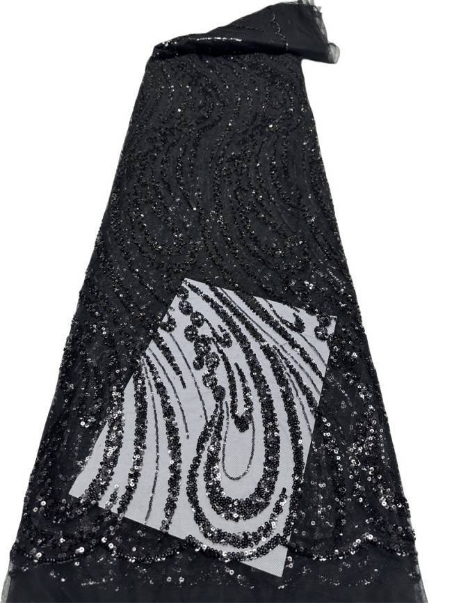 5 Yards Multi-Color Sequined Beaded Embroidered Lace Material Fabric PFS020