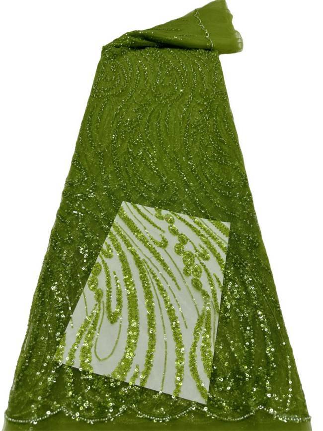 5 Yards Multi-Color Sequined Beaded Embroidered Lace Material Fabric PFS020