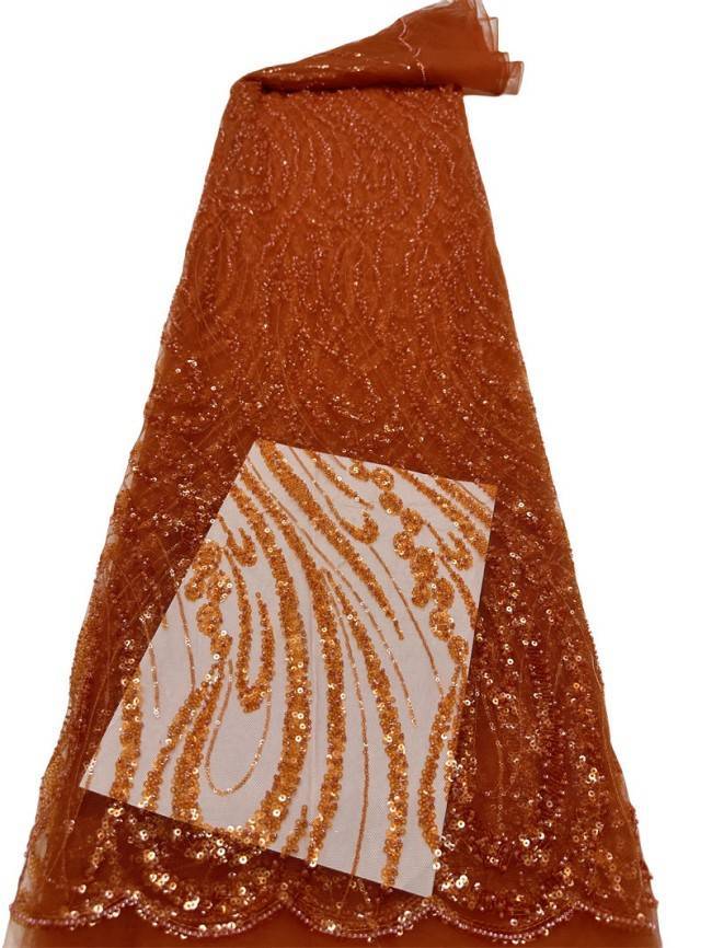 5 Yards Multi-Color Sequined Beaded Embroidered Lace Material Fabric PFS020