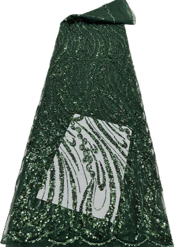 5 Yards Multi-Color Sequined Beaded Embroidered Lace Material Fabric PFS020