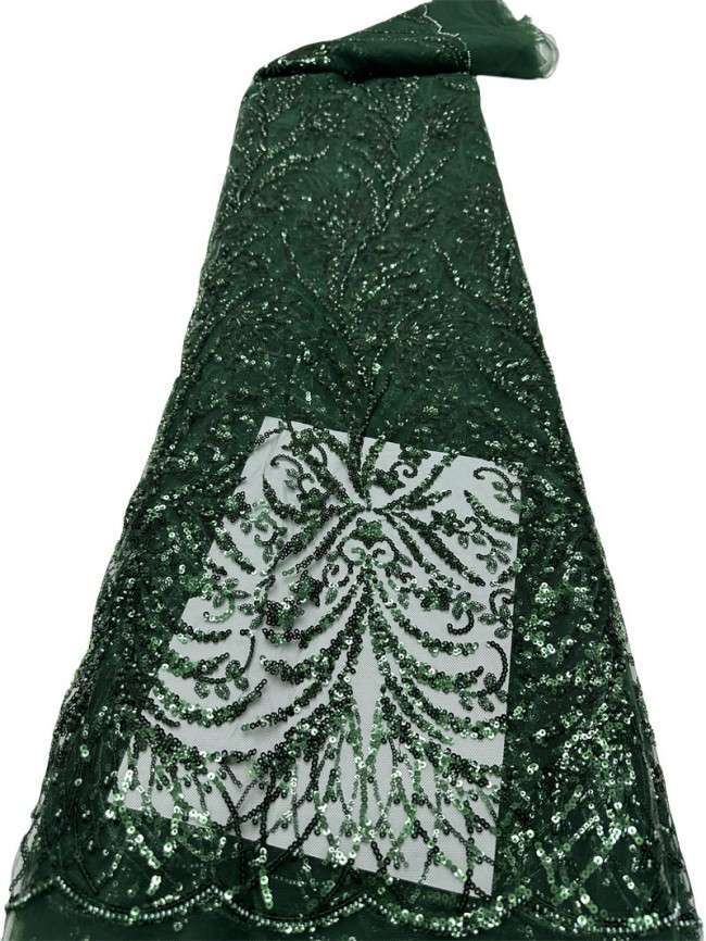 5 Yards Multi-Color Sequined Beaded Embroidered Lace Material Fabric PFS021