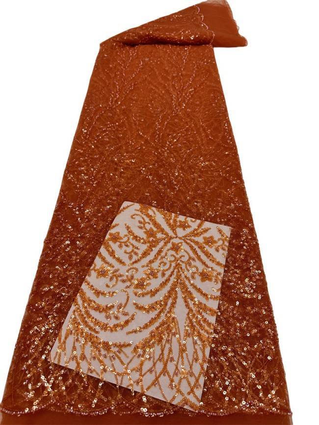 5 Yards Multi-Color Sequined Beaded Embroidered Lace Material Fabric PFS021