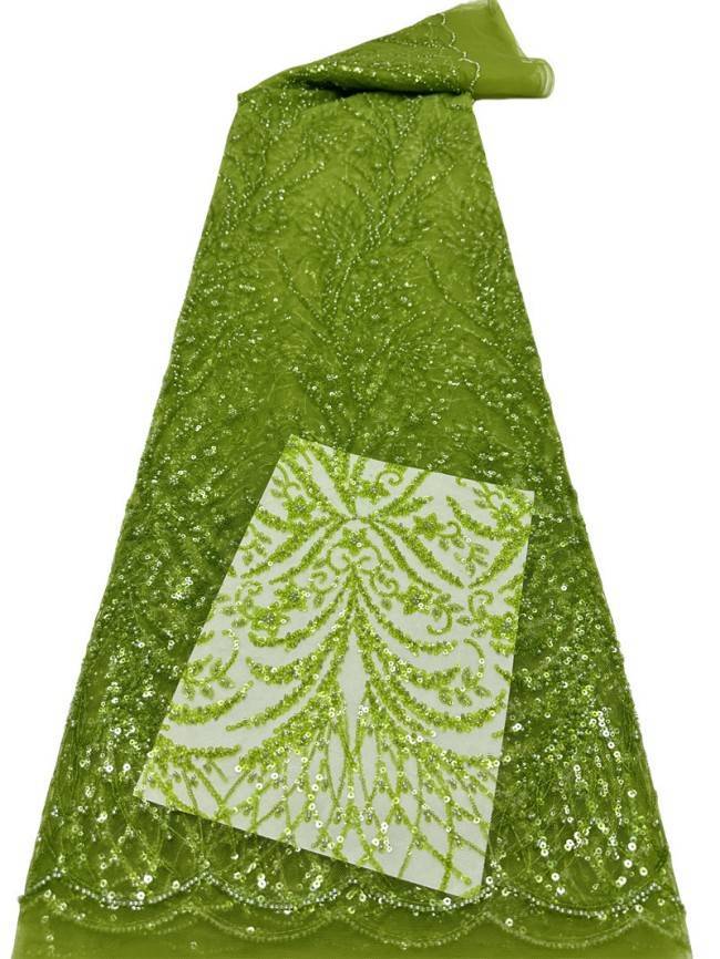 5 Yards Multi-Color Sequined Beaded Embroidered Lace Material Fabric PFS021